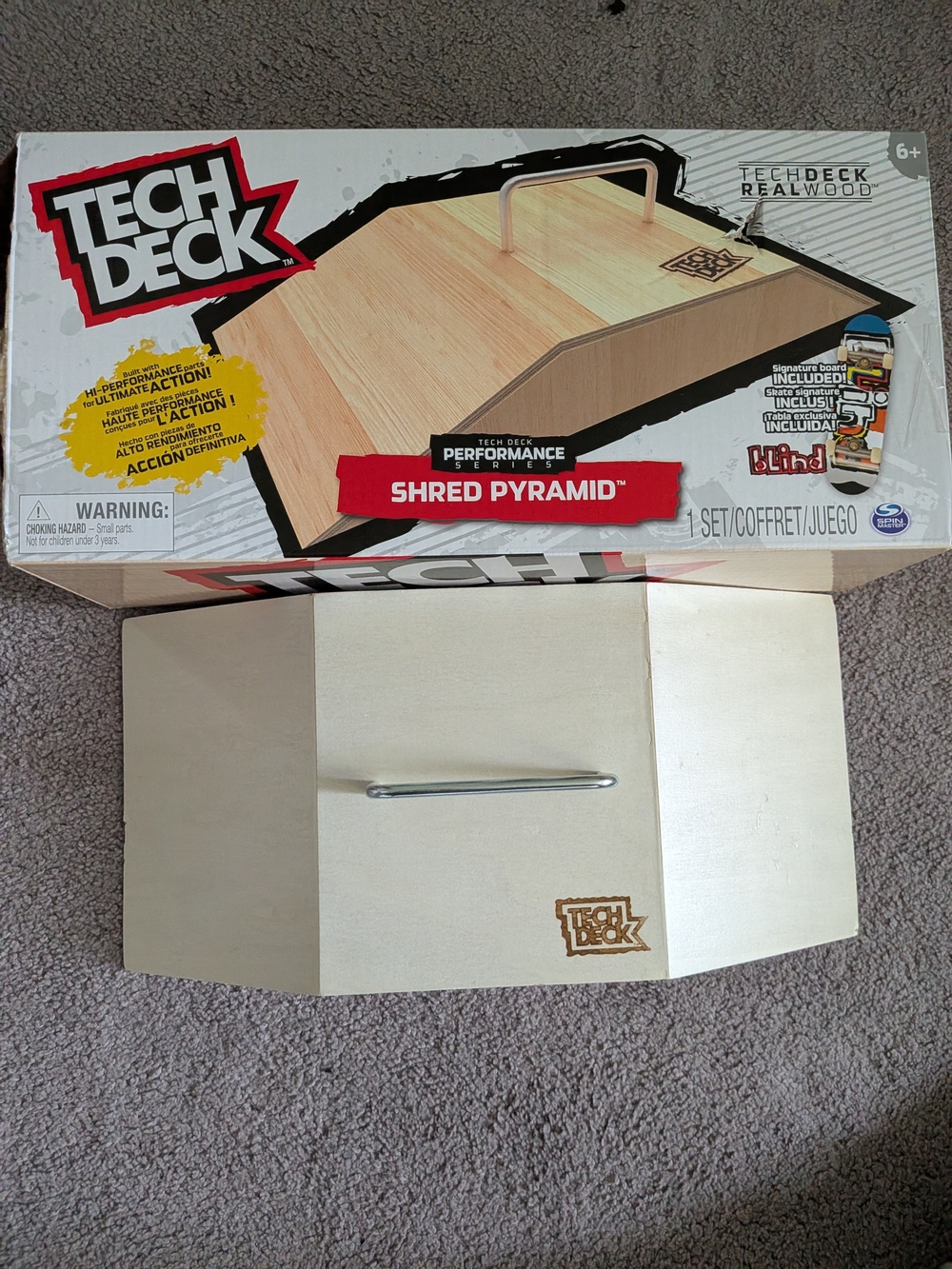 Tech Deck Shred Pyramid Wooden Ramp - Natural Wood